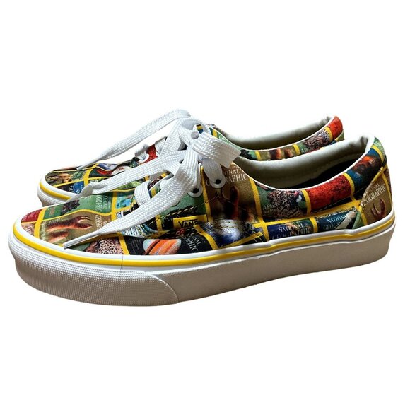 VANS NATIONAL GEOGRAPHIC SHOES SZ 7.5 LOW TOP AUTHENTICS RARE NEW LACES WOMENS - Picture 4 of 7